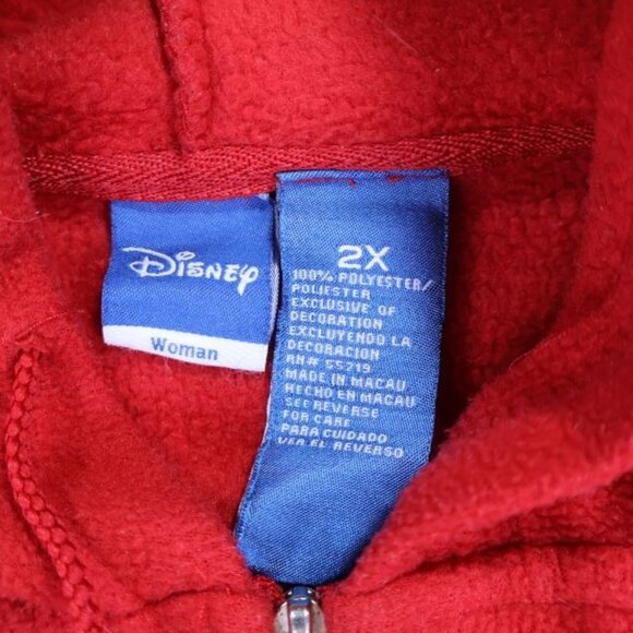Disney Sweatshirt Womens 2X Full Zip Mickey Mouse Minnie Hooded - Picture 6 of 8
